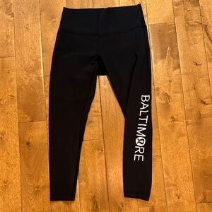 lululemon athletica Black Leggings with Baltimore Print